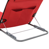 NNEVL Folding Beach Mats 2 pcs Steel and Fabric Red