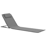 NNEVL Folding Beach Mats 2 pcs Steel and Fabric Grey
