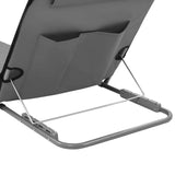 NNEVL Folding Beach Mats 2 pcs Steel and Fabric Grey