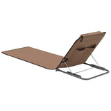 NNEVL Folding Beach Mats 2 pcs Steel and Fabric Brown