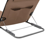 NNEVL Folding Beach Mats 2 pcs Steel and Fabric Brown
