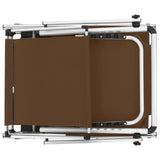 NNEVL Folding Sun Lounger with Roof Aluminium and Textilene Brown