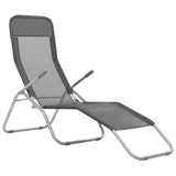 NNEVL Folding Sun Loungers 2 pcs Textilene Anthracite