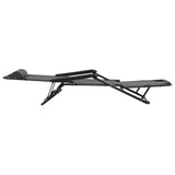 NNEVL Folding Sun Loungers 2 pcs with Footrests Steel Grey