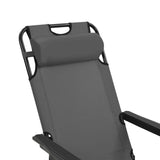 NNEVL Folding Sun Loungers 2 pcs with Footrests Steel Grey