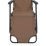 NNEVL Folding Sun Loungers 2 pcs with Footrests Steel Brown