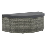 NNEVL 2 Seater Garden Sofa with Cushions and Parasol Grey Poly Rattan