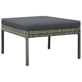 NNEVL 3 Piece Garden Lounge Set with Cushions Poly Rattan Grey