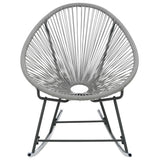 NNEVL Outdoor Rocking Moon Chair Grey Poly Rattan