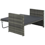 NNEVL 2 Piece Garden Lounge Set with Cushions Poly Rattan Grey