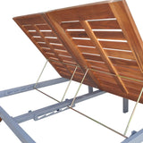 NNEVL Double Sun Lounger Solid Acacia Wood