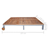 NNEVL Double Sun Lounger Solid Acacia Wood