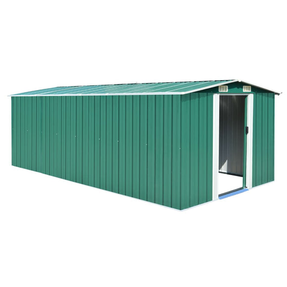 NNEVL Garden Shed 257x489x181 cm Metal Green