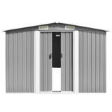 NNEVL Garden Shed 257x489x181 cm Metal Grey