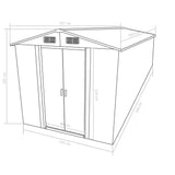 NNEVL Garden Shed 257x580x181 cm Metal Green