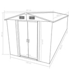 NNEVL Garden Shed 257x580x181 cm Metal Grey
