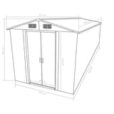 NNEVL Garden Shed 257x580x181 cm Metal Anthracite