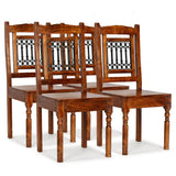 NNEVL Dining Chairs 4 pcs Solid Wood with Sheesham Finish Classic