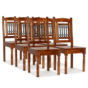 NNEVL Dining Chairs 6 pcs Solid Wood with Sheesham Finish Classic