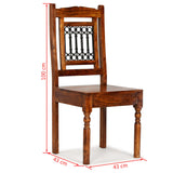 NNEVL Dining Chairs 6 pcs Solid Wood with Sheesham Finish Classic
