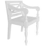 NNEVL Batavia Chairs 2 pcs White Solid Mahogany Wood