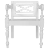 NNEVL Batavia Chairs 2 pcs White Solid Mahogany Wood