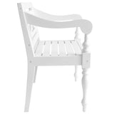 NNEVL Batavia Chairs 2 pcs White Solid Mahogany Wood