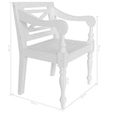 NNEVL Batavia Chairs 2 pcs White Solid Mahogany Wood