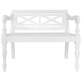 NNEVL Batavia Bench 98 cm Solid Mahogany Wood White