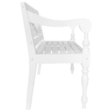 NNEVL Batavia Bench 98 cm Solid Mahogany Wood White