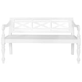 NNEVL Batavia Bench 136 cm Solid Mahogany Wood White