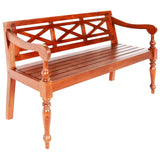 NNEVL Batavia Bench 136 cm Solid Mahogany Wood Dark Brown