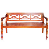 NNEVL Batavia Bench 136 cm Solid Mahogany Wood Dark Brown