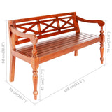NNEVL Batavia Bench 136 cm Solid Mahogany Wood Dark Brown