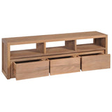 NNEVL TV Cabinet Solid Teak Wood with Natural Finish 120x30x40 cm