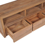 NNEVL TV Cabinet Solid Teak Wood with Natural Finish 120x30x40 cm