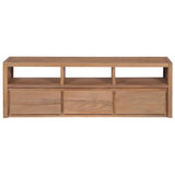 NNEVL TV Cabinet Solid Teak Wood with Natural Finish 120x30x40 cm