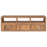 NNEVL TV Cabinet Solid Teak Wood with Natural Finish 120x30x40 cm