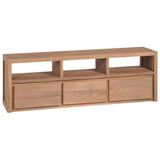 NNEVL TV Cabinet Solid Teak Wood with Natural Finish 120x30x40 cm