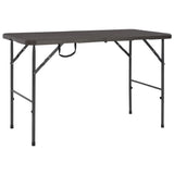 NNEVL Folding Garden Table Brown 120x60x74 cm HDPE Rattan Look