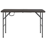 NNEVL Folding Garden Table Brown 120x60x74 cm HDPE Rattan Look