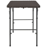 NNEVL Folding Garden Table Brown 120x60x74 cm HDPE Rattan Look