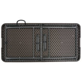 NNEVL Folding Garden Table Brown 120x60x74 cm HDPE Rattan Look