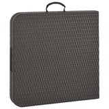 NNEVL Folding Garden Table Brown 120x60x74 cm HDPE Rattan Look