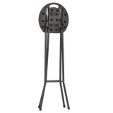 NNEVL Folding Bar Stools 2 pcs HDPE and Steel Brown Rattan Look