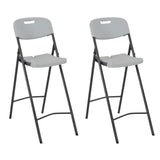 NNEVL Folding Bar Chairs 2 pcs HDPE and Steel White