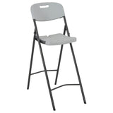 NNEVL Folding Bar Chairs 2 pcs HDPE and Steel White
