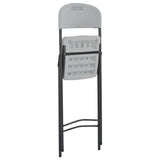 NNEVL Folding Bar Chairs 2 pcs HDPE and Steel White