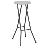 NNEVL Folding Bar Stools 2 pcs HDPE and Steel White