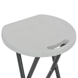 NNEVL Folding Bar Stools 2 pcs HDPE and Steel White
